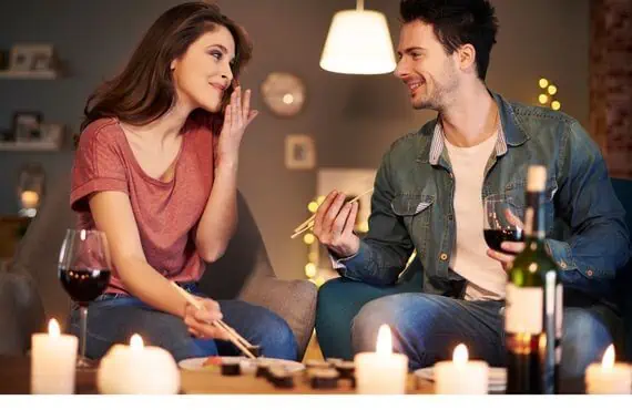 man and woman on relaxed Valentines date