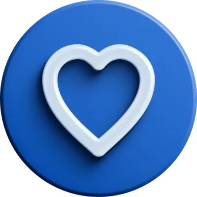 blue heart in circle