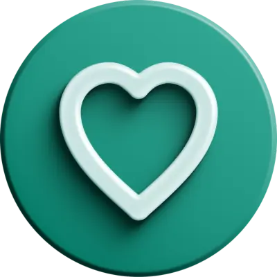 green heart in circle
