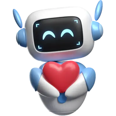ai robot holding heart