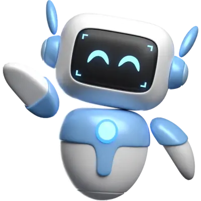 ai robot waving and smiling