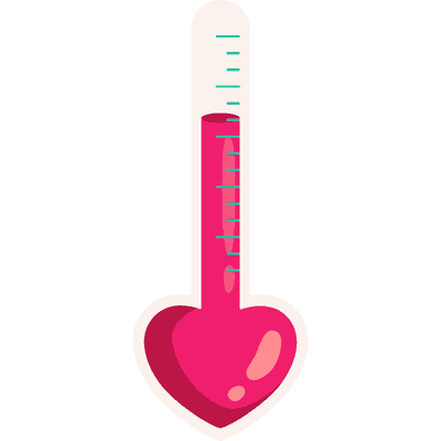 thermometer in shape of heart