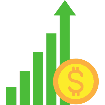 bar graph with coin