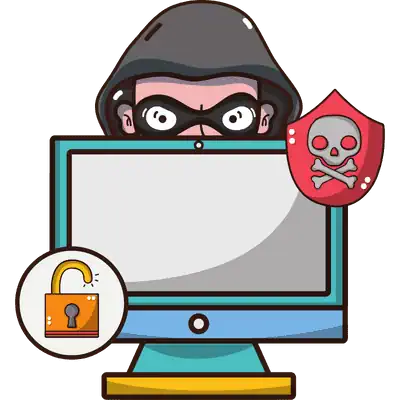 hacker peaking behind computer