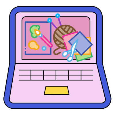 Laptop Arts and Crafts Virtual Craft Icon