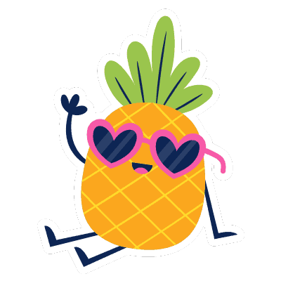 Summer Pineapple Wearing Sunglasses