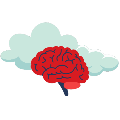 brain with clouds