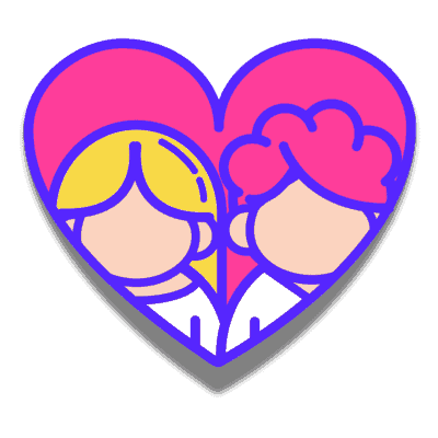 couple inside heart