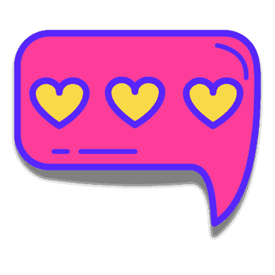 hearts inside text bubble