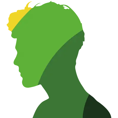 Head Man Silhouette Green