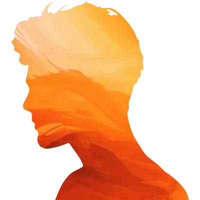 Head Man Silhouette Orange