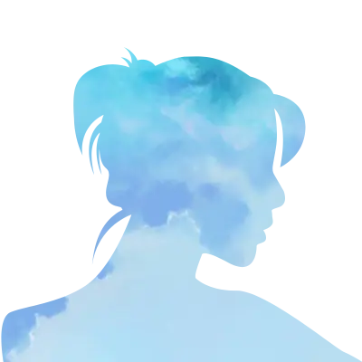 Woman Face Silhouette Blue