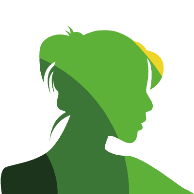 Woman Face Silhouette Green