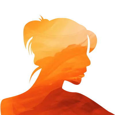 Woman Face Silhouette Orange