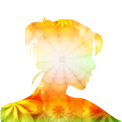 Woman Face Silhouette Positive Color