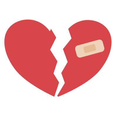 broken heart with band-aid