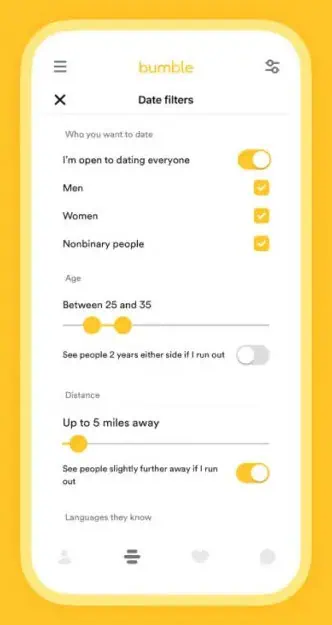 Bumble App Date Filters