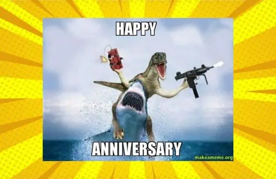 shark and dino anniversary meme