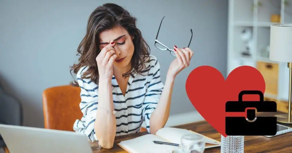 woman stressed at desk