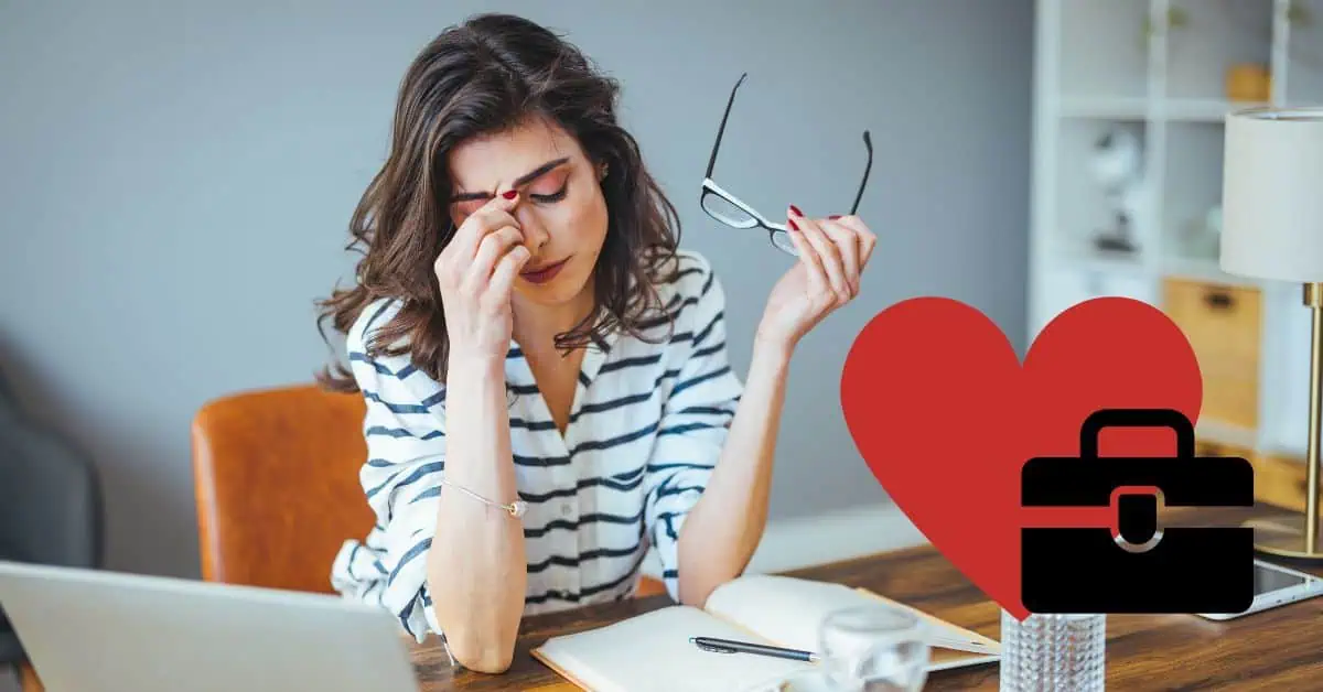 woman stressed at desk