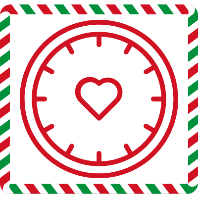 clock heart christmas icon