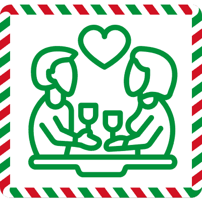 new relationship couple on date christmas icon