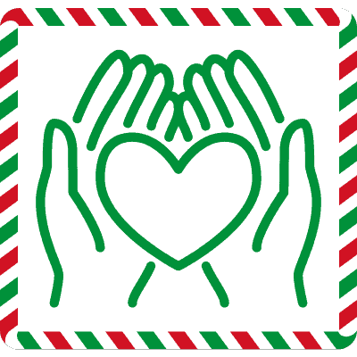 hand holding heart christmas icon