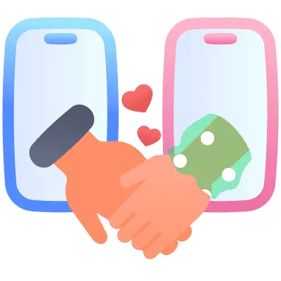 phones holding hands