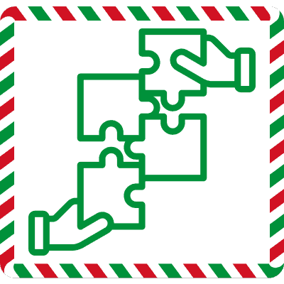 puzzle pieces christmas icon