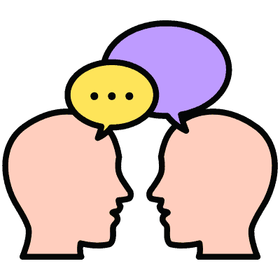 two people talking