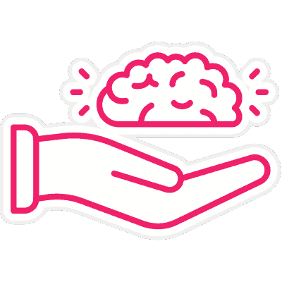 hand holding brain