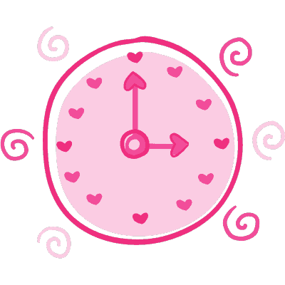 hearts on clock